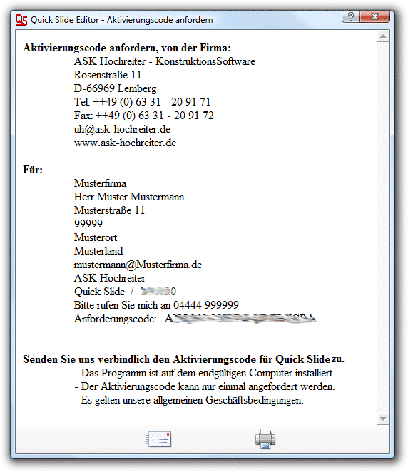 AktivierungscodeFormular